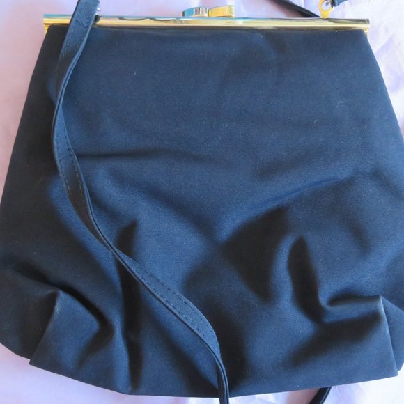 LIZ CLAIBORNE VILLAGER HANDBAG BLACK VINTAGE (643) - Picture 5 of 7